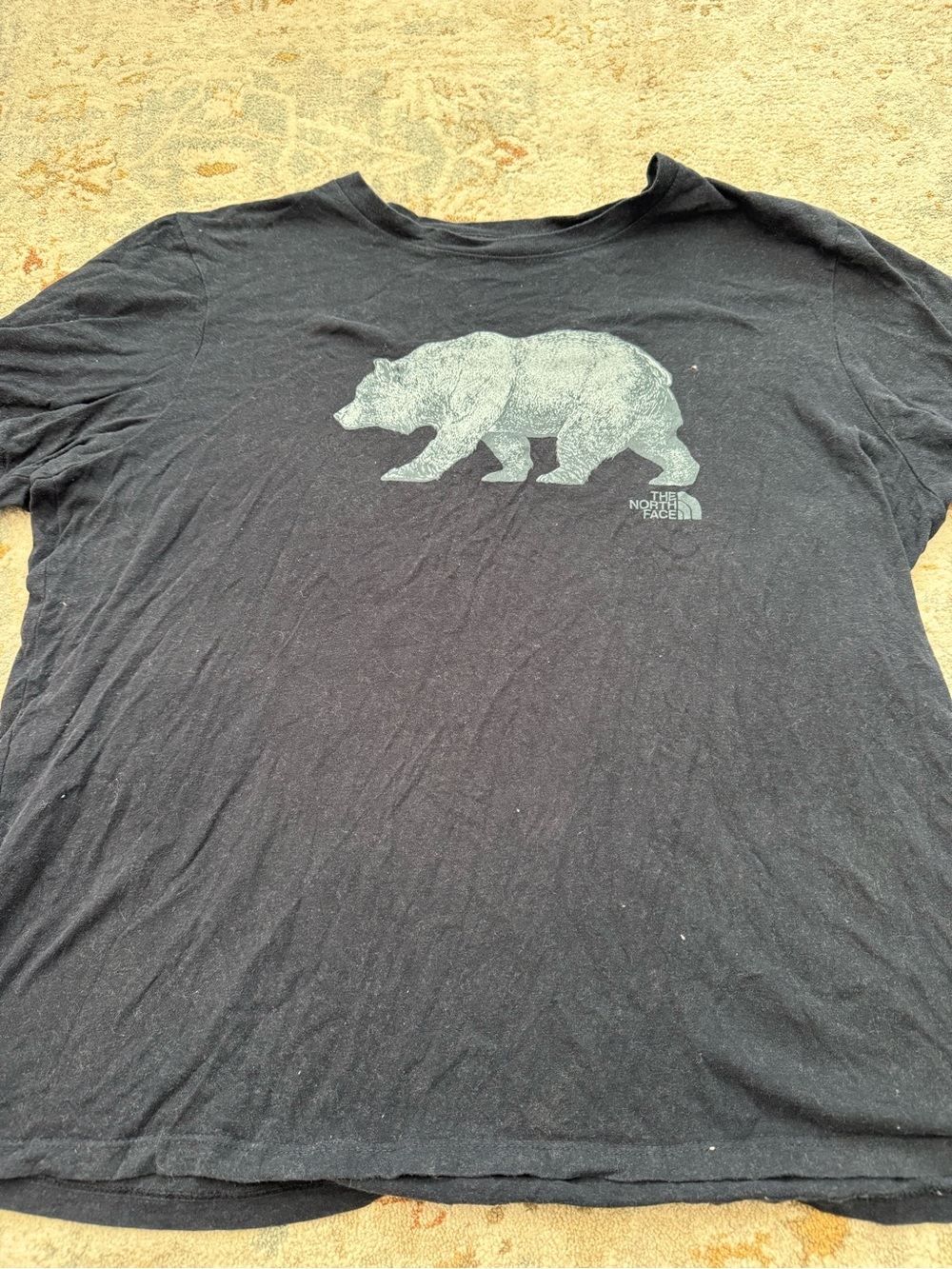 The North Face Black Short Sleeve Tee with Grey Bear Graphic